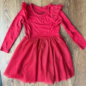 Little Sleepies Red Ruffled Toddler Dress